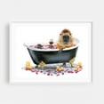 thumbnail image 1 of Happy Cappy Bath - Painting Humor Surrealism Bathroom Decor Animal Modern Art Pop Art Whimsical White Framed Wall Art Print 18 x 24 inches, 1 of 4