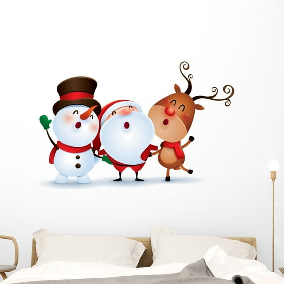 Happy Caroling Christmas Companions Wall Decal Wallmonkeys Peel and Stick Holiday Graphics (48 in W x 36 in H) WM503015