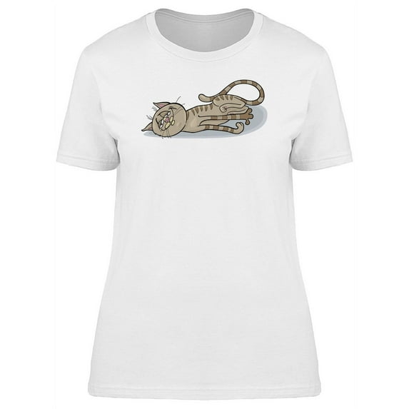 Happy Cartoon Kitten T-Shirt Women -Image by Shutterstock, Female Large