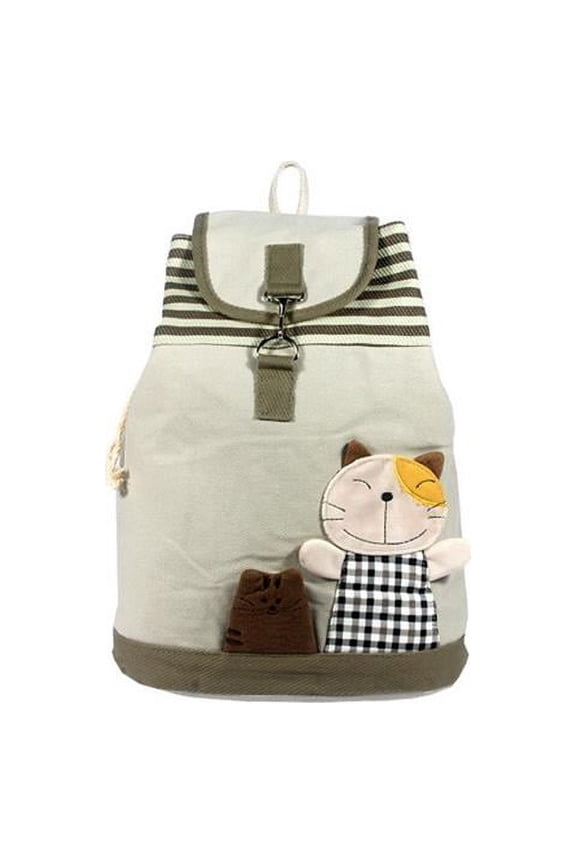 Happy Cat Fabric Art School Backpack / Outdoor Backpack