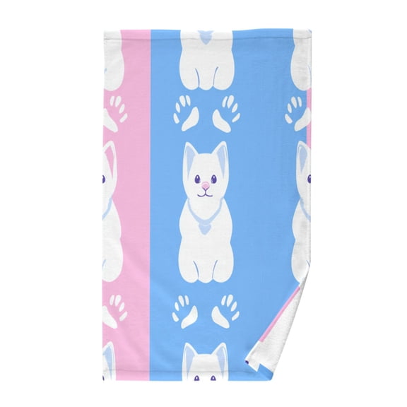 Happy Cat Faces Soft 100% Cotton Towel, High Absorbency, Single Pack, 16" x 28"