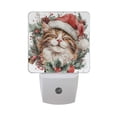 thumbnail image 1 of Happy Cat with Christmas Wreath LED Night Light Sensor Lamp Plug-in Adjustable Brightness 2 Pack, 1 of 7
