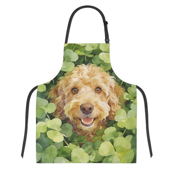 Happy Cavapoo Welcome St Patrick's Day Lucky Shamrocks Clover Apron Dog Lover for Cooking Grilling Baking Painting Gardening - 22001