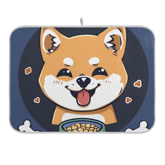 Happy Chai Dog Dish Drying Mat 16x18 Absorbent Microfiber Draining Rack Pad for Kitchen Counter Sink