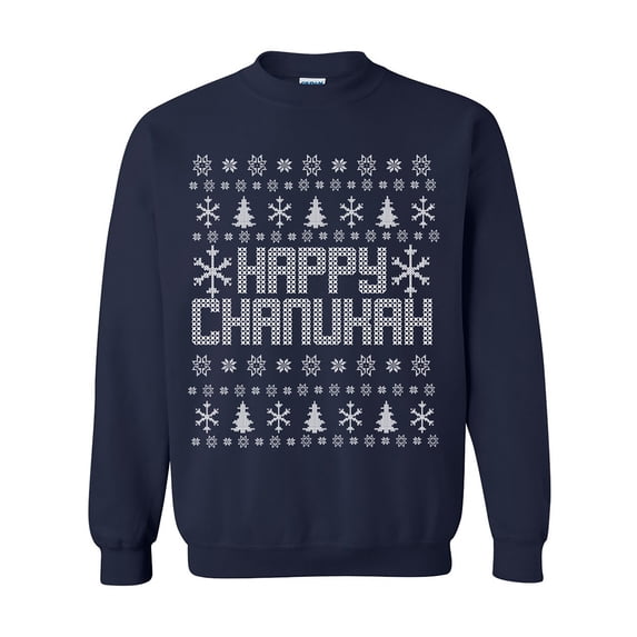 Happy Chanukah Ugly Holiday Sweatshirt Crewneck Sweatshirt