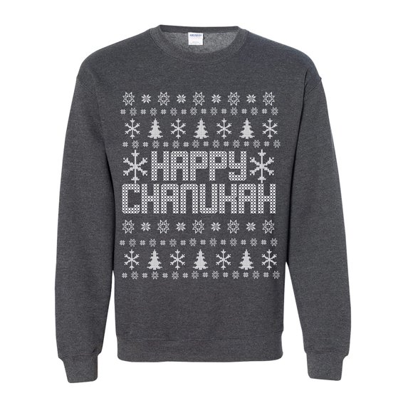 Happy Chanukah Ugly Holiday Sweatshirt Crewneck Sweatshirt