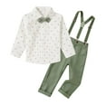 thumbnail image 1 of Happy Cherry Baby Boy Clothes Suits Set Infant Formal Dress Shirts Toddler Gentlemen Wedding Outfits Bowtie Suspenders Pants 2pcs 3-4 Years, 1 of 6