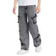 thumbnail image 1 of Happy Cherry Baggy Denim Pants Boy's Pull On Jeans Cute Star Kids Wide Leg Streetwear Elastic Waist Casual Loose Trousers with Pocket 11 Years, 1 of 7