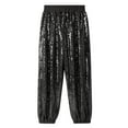 thumbnail image 1 of Happy Cherry Sequin Pants for Girls Hip Hop Sparkle Trousers Boys Shiny Harem Pants Kids Jazz Dance Jogger Elastic Waist Outfits Streetwear 9-10 Years Black, 1 of 6