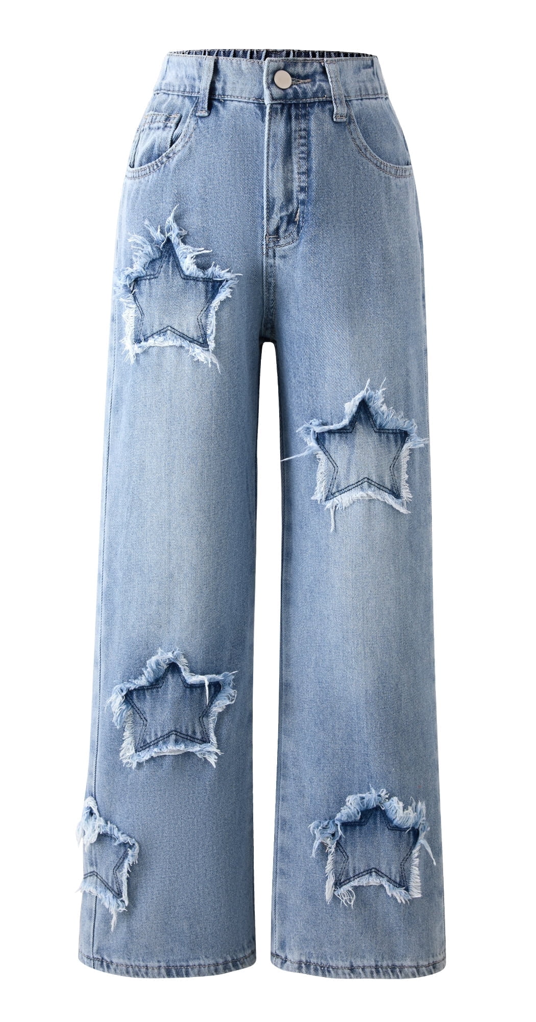 Jeans Baggy Ragazzo Happy Cherry – Gamba Larga Vintage, Elastico In Vita, Taglie 110-170, 5-14 Anni