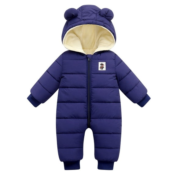 Happy Cherry Infant Puffer Romper Baby Bunting Snowsuits Hooded Jumpsuit Overalls Newborn Boy Pram Suit 0-24 Months