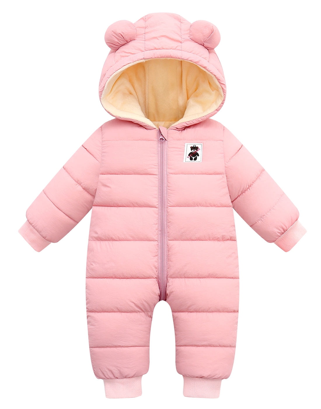 Happy Cherry Infant Puffer Romper Baby Bunting Snowsuits Hooded ...