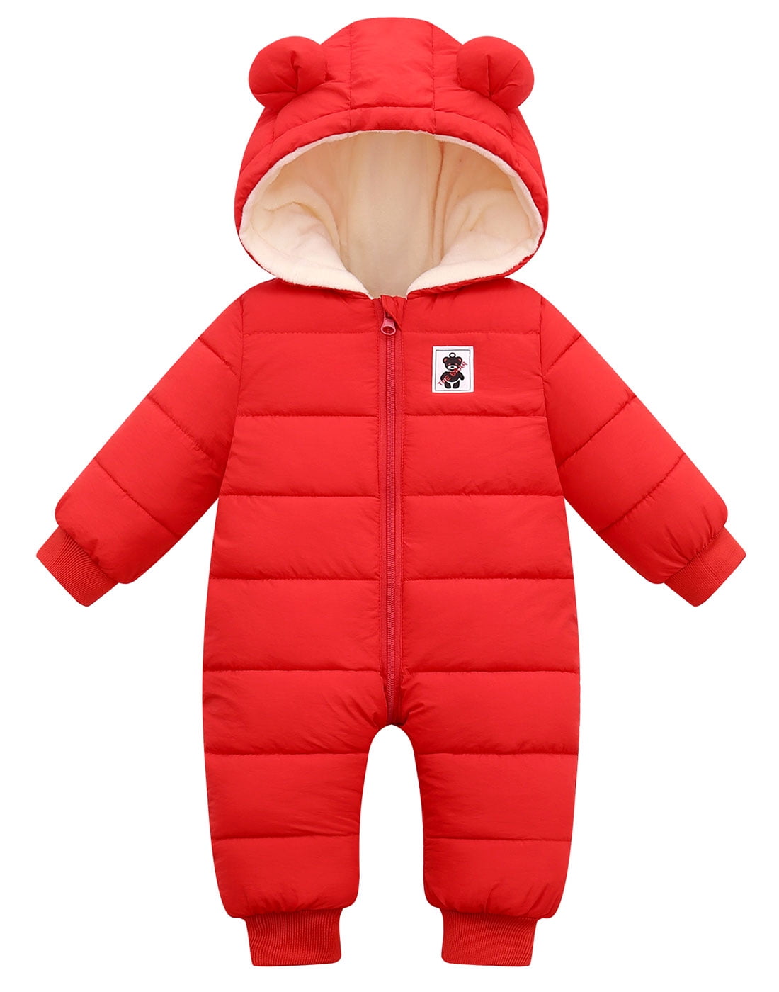Happy Cherry Infant Puffer Romper Baby Bunting Snowsuits Hooded ...