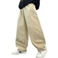 thumbnail image 1 of Happy Cherry Kids Baggy Joggers Boys Cargo Pants Hip Hop Pants Cotton Trousers Casual Sweatpants Elastic Waist Outdoor 9-10 Years Khaki, 1 of 7