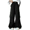 thumbnail image 1 of Happy Cherry Kids Cargo Trousers Wide Leg Girls Baggy Trousers Loose Y2K Hip Hop Pants Streetwear 5-6 Years, 1 of 7
