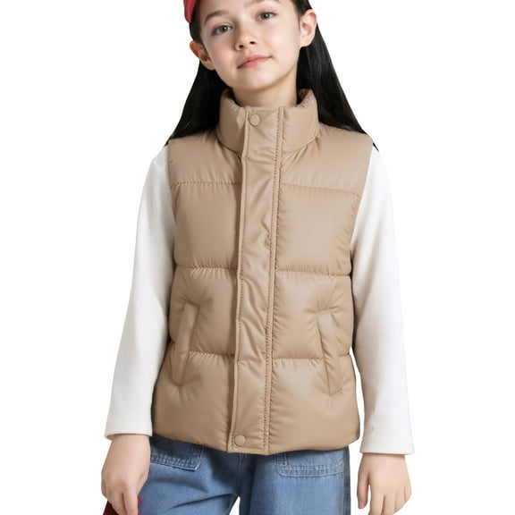 Happy Cherry Kids Winter Vest Lightweight Gilet Boys Body Warmers Waistcoat 9-10 Years Khaki