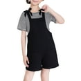 thumbnail image 1 of Happy Cherry Sleeveless Jumpsuit for Kids Casual Spaghetti Strap Romper Girls Summer Cotton Overalls Short Pants with Pockets 11-12 Years, 1 of 7