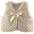thumbnail image 1 of Happy Cherry Toddler Girl Plush Vest Baby Fleece Vest Faux Fur Cloak Jacket Thick Fleece Shrugs Winter Warm Clothes Sleeveless Outerwear, 1 of 6