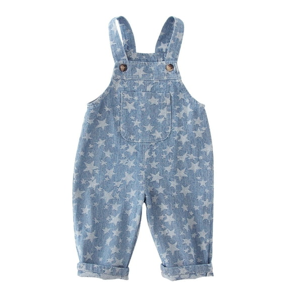 Happy Cherry Unisex Baby Dungarees Jumpsuit Toddler Denim Dungarees Jeans Boys Girls Overalls Bib Pants Trousers