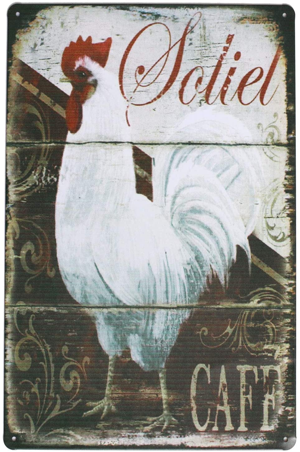 ARTCLUB "Beware Of The Chicken Shit" Vintage Metal Sign - 12x8 Inch, Tin, Pre-Drilled For Hanging