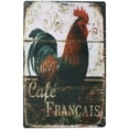 thumbnail image 1 of Happy Chickens, Rooster Retro Metal Sign Plate, Antique Art Plaque Rustic Poster Cafe Kitchen Dining Room Home Wall Decor (White), 1 of 5