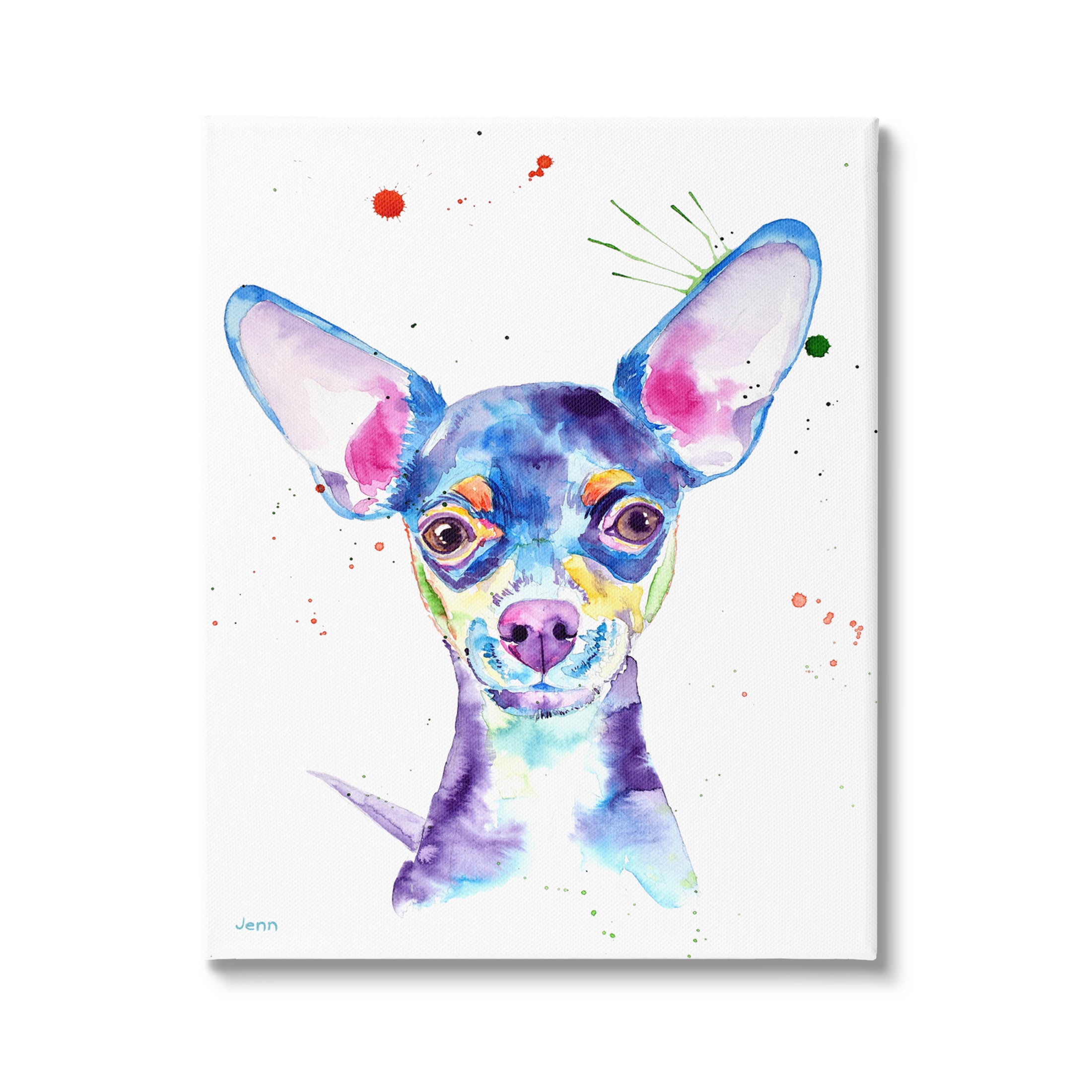 Vibrant Multicolor Chihuahua Canvas Wall Art, 16 x 20
