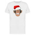 thumbnail image 1 of Happy Chimpanzee With Santa Hat T-Shirt Men -Image by Shutterstock, Male 3X-Large, 1 of 2