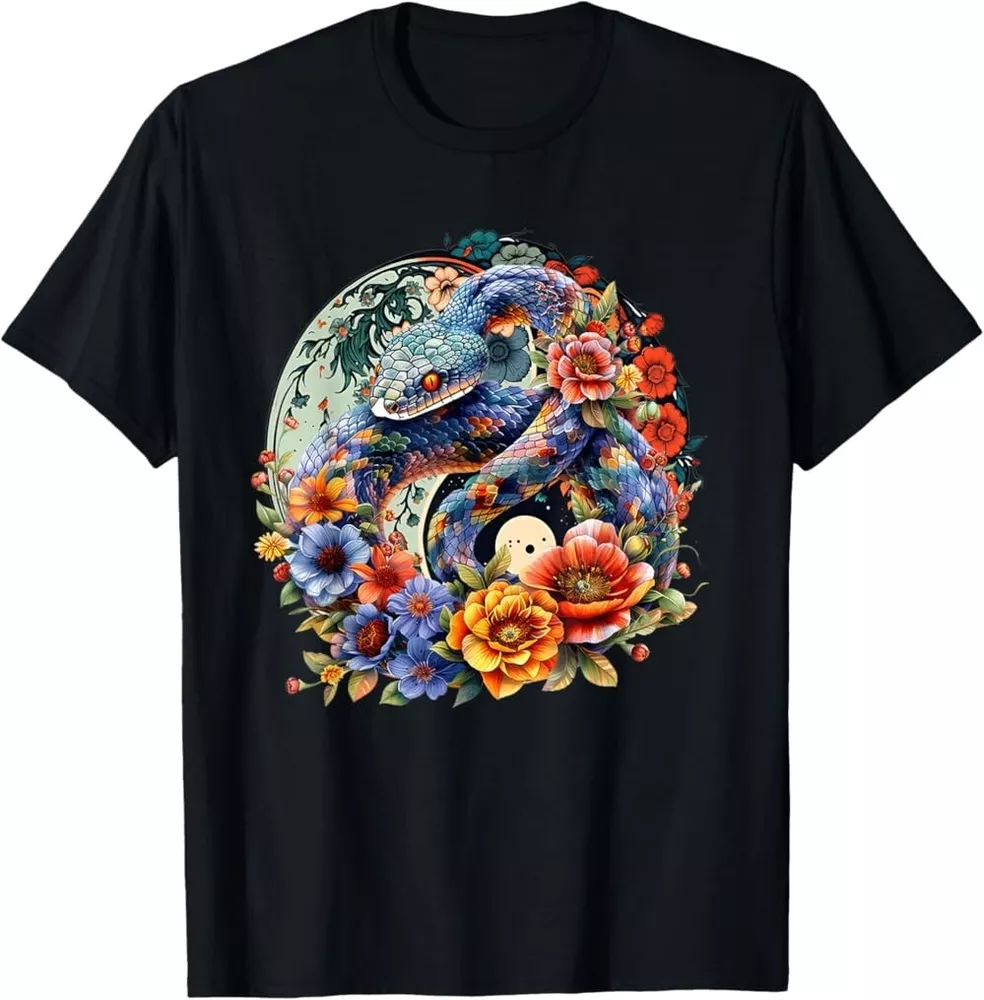 Happy Chinese New Year 2025 Snake Flowers Zodiac Sign TShirt, Kid Adult Tees