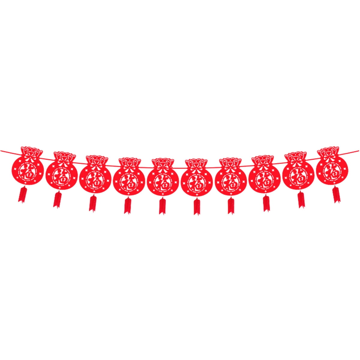 Happy Chinese New Year Banner Decoration Lunar New Year Fu Character Hanging Bunting for 2025