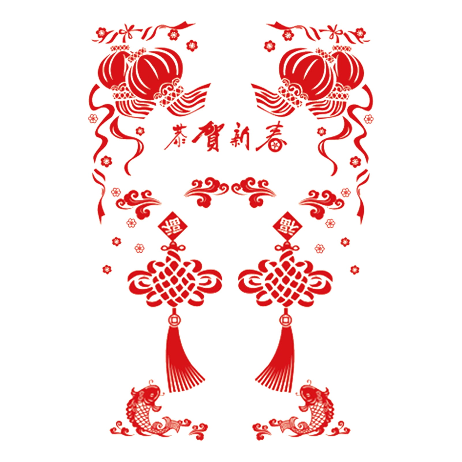 Happy Chinese New Year Decal 2024 Chinese New Year Window Sticker for Spring Festival Party