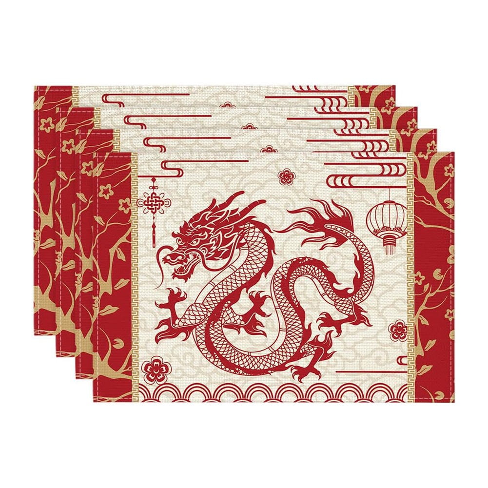 Happy Chinese New Year Table Runner, 2024 Loong Chinese New Year ...