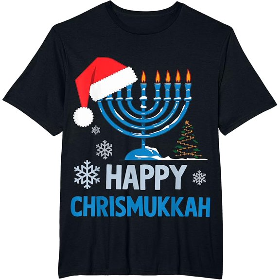 Happy Chrismukkah Christmas Hanukkah Funny Holiday Shirt, for men & women up to 5XL