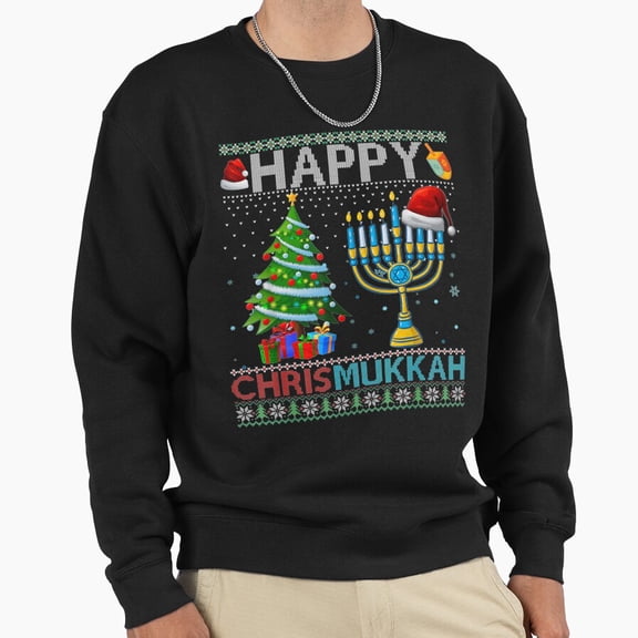 Happy Chrismukkah Jewish Christmas Hanukkah Retro Graphic Vintage Tee Unisex Sweatshirt G2806, Up to Size 5XL