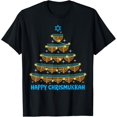 thumbnail image 1 of Happy Chrismukkah Menorah Christmas Tree Hanukkah Sleep T-Shirt, 1 of 4