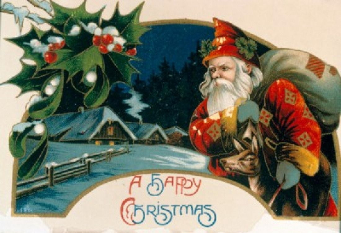 Happy Christmas Nostalgia Cards Canvas Art - (18 x 24)