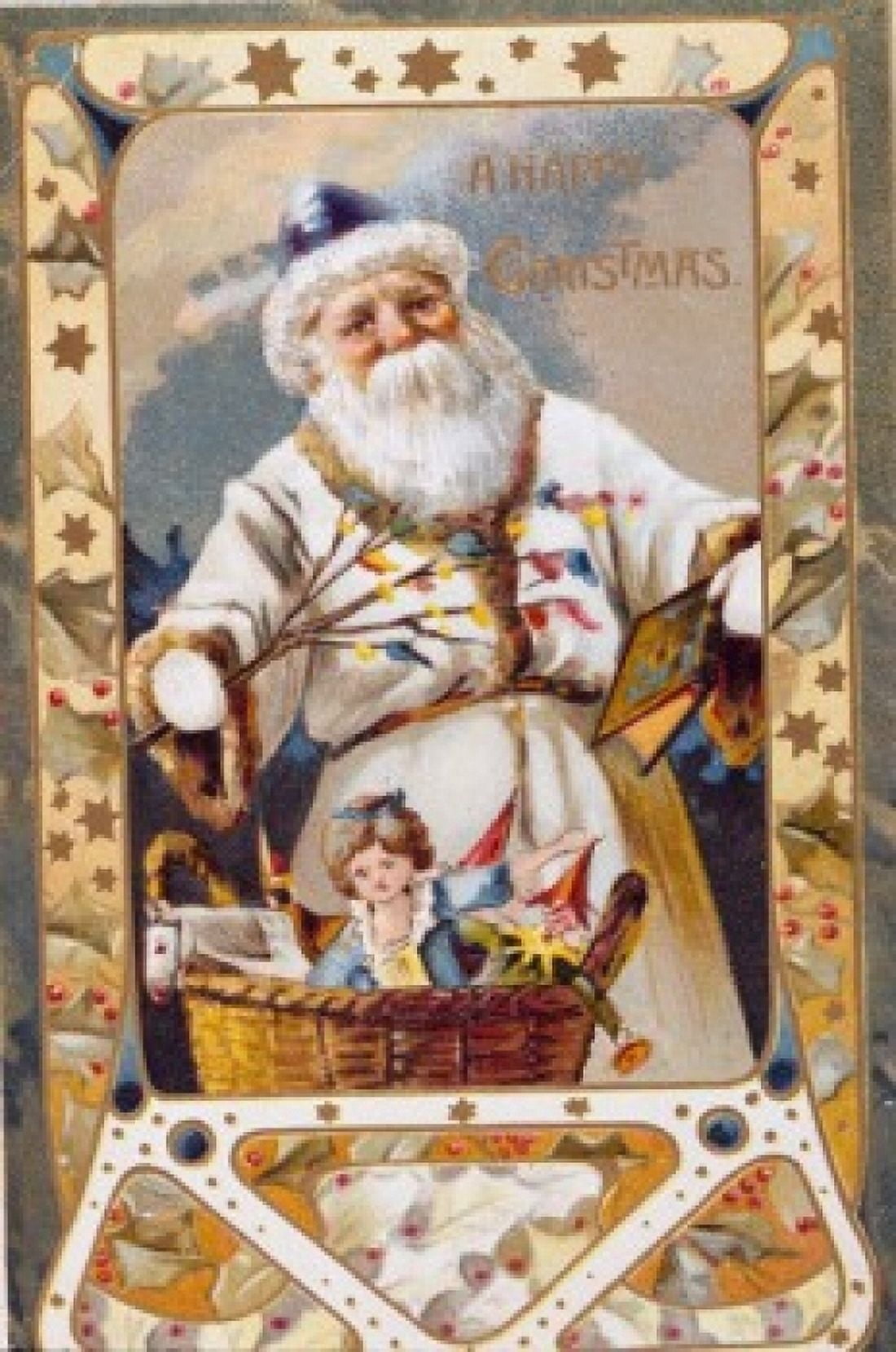 Happy Christmas Nostalgia Cards Canvas Art - (24 x 36)