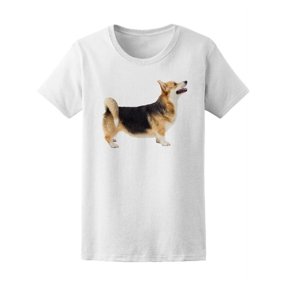 Happy Chubby Welsh Corgi Dog T-Shirt Women -Image by Shutterstock, Female Small
