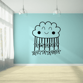 Happy Cloud Sweet Dreams Good Night Dream Quotes Cute Sleeping Vinyl Design Wall Sticker Art Decal Boys Girls Kids Toddler Room Bedroom Nursery Kinder Decors Stickers Decoration Size (10x8 inch)