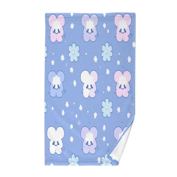 Happy Cloud and FlowerBath Towel 100% Cotton Soft Thick High Absorbency Hand Face Towel Single Pack 16x28in