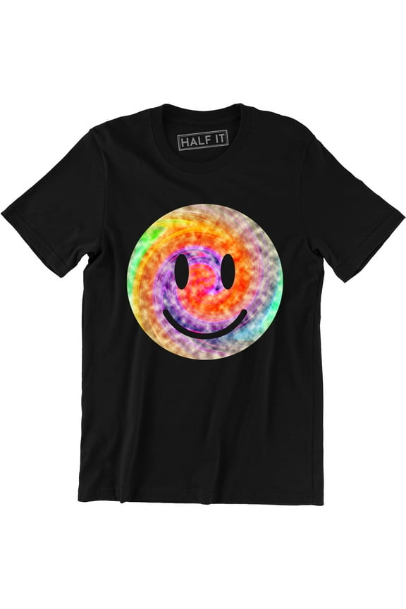 Happy Colorful Smile Face Emoji Emoticon Printed Funny Men's T-Shirt