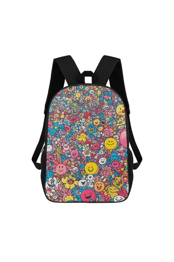 Happy Colorful Smiley Faces Backpack, Travel Backpack, Casual Shoulder Bag, Casual Backpack