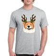 thumbnail image 1 of Happy Corgi Christmas Antlers T-Shirt Men -Image by Shutterstock, Male 5X-Large, 1 of 4