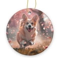 thumbnail image 1 of Happy Corgi Dog Running Through Falling Petals In The Air - Christmas Ornament Xmas Keepsake Ceramic Ornaments Holiday Decorations for Tree Christmas Gift Ideas 2.95in, 1 of 6
