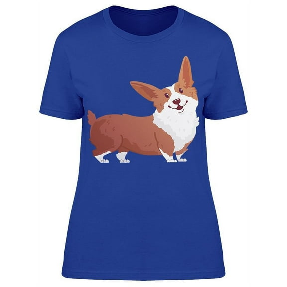 Happy Corgi Dog T-Shirt Women -Image by Shutterstock, Female Medium