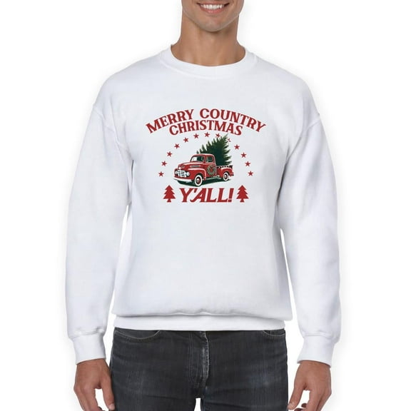 Happy Country Xmas Y'all Tractor Men's Sweatshirt