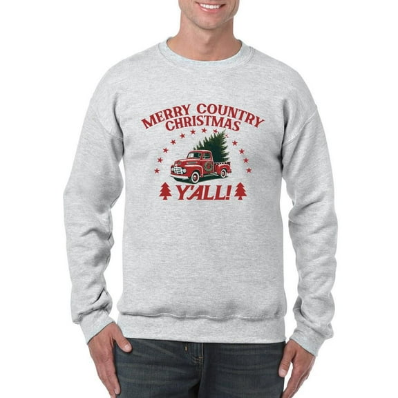 Happy Country Xmas Y'all Tractor Men's Sweatshirt