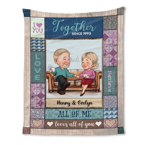 Happy Couple Together Since Anniversary Fleece Blanket, 50x60in Fleece Blanket