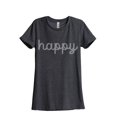 thumbnail image 1 of Happy Cursive Women's Fashion Relaxed T-Shirt Tee Charcoal Grey X-Large, 1 of 3