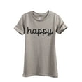 thumbnail image 1 of Happy Cursive Women's Fashion Relaxed T-Shirt Tee Heather Tan Small, 1 of 3