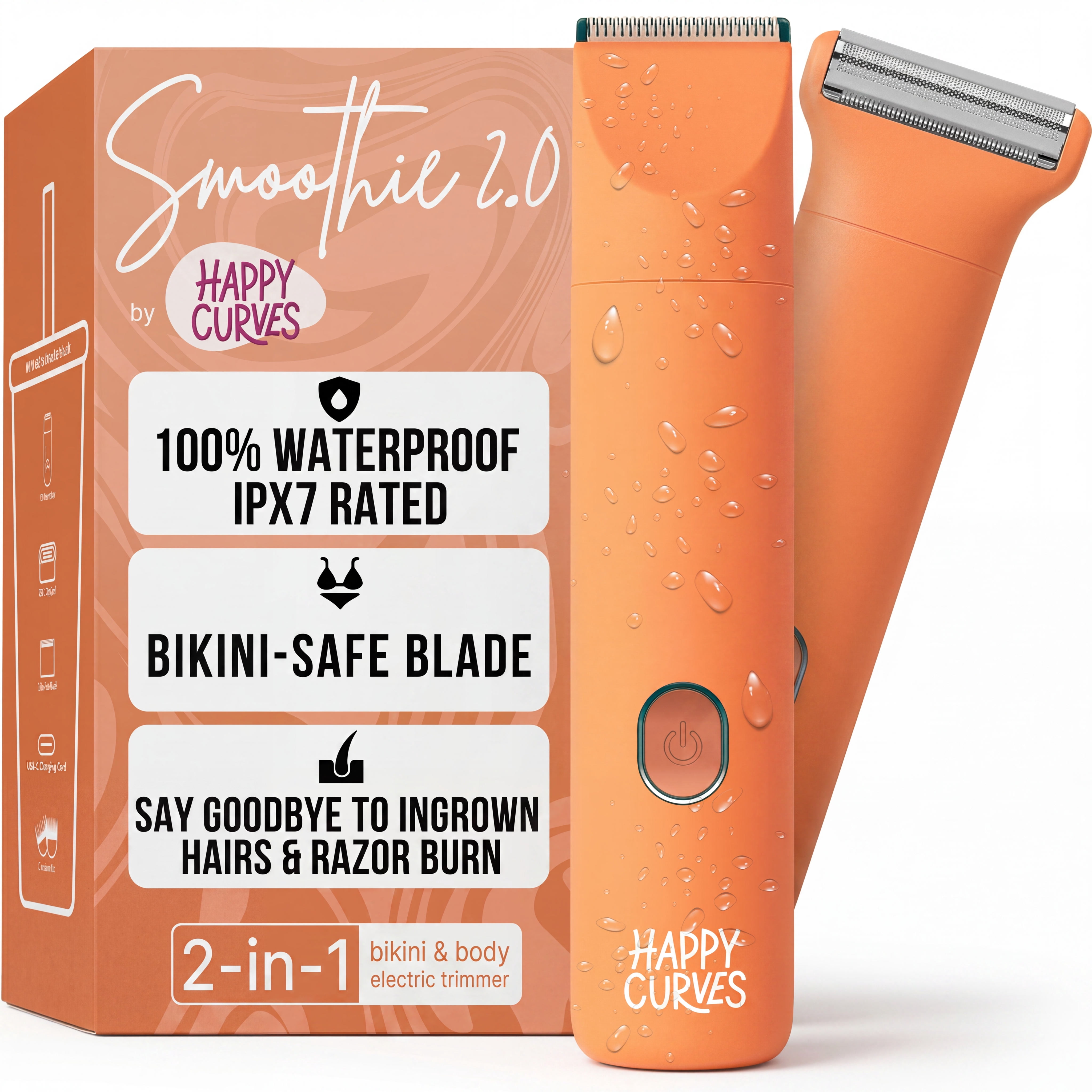 Happy Curves Bikini Trimmer, Electric Intimate Shaver, Waterproof ...